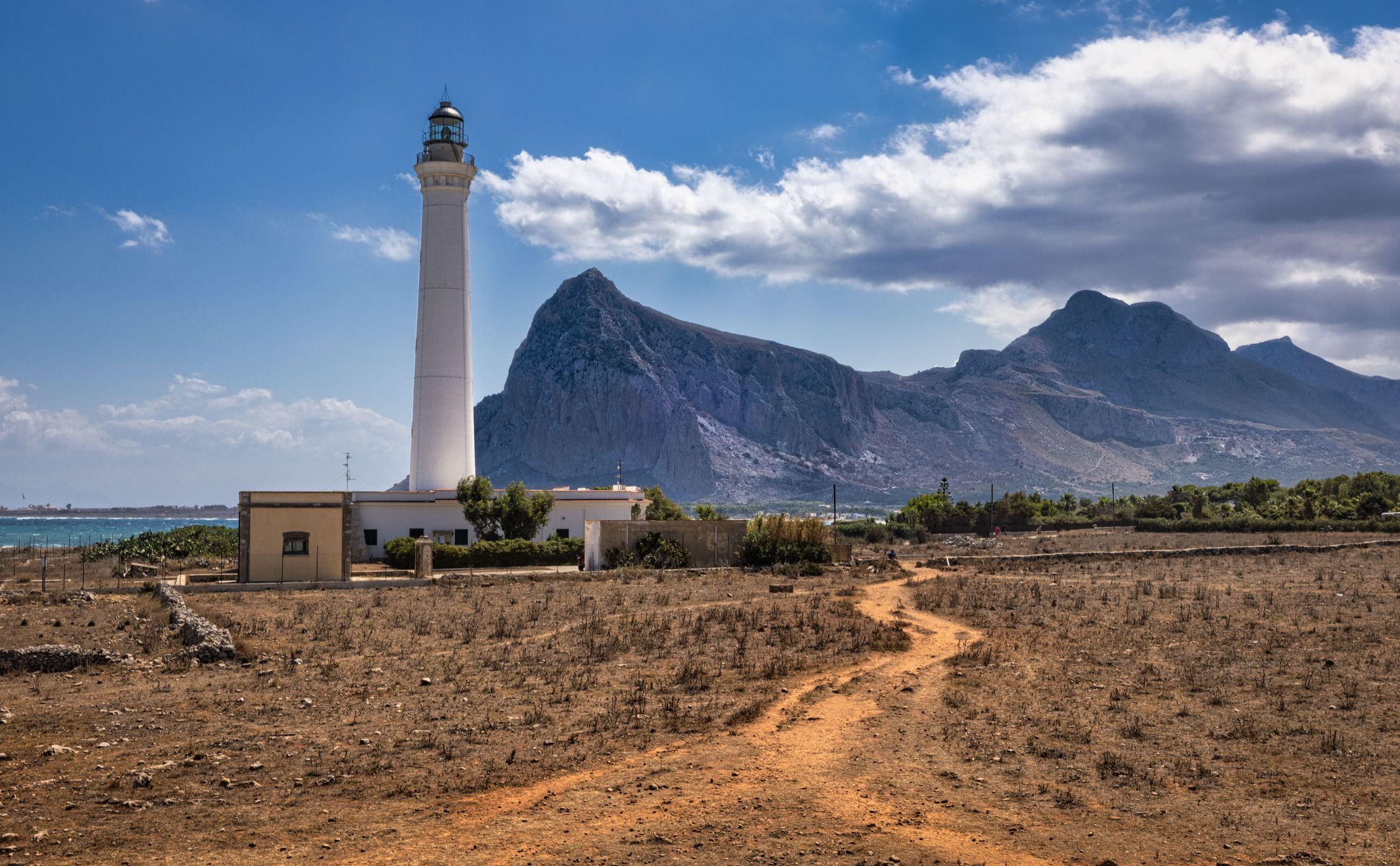 Faro di Capo San Vito lighthouse, Faro, Sicily, Italy