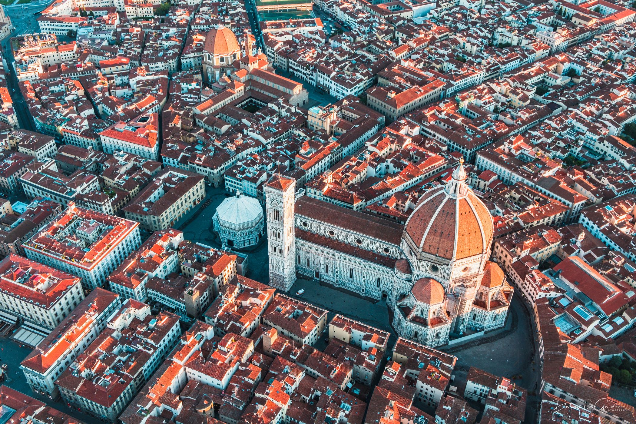 Florence from the balloon, Italy