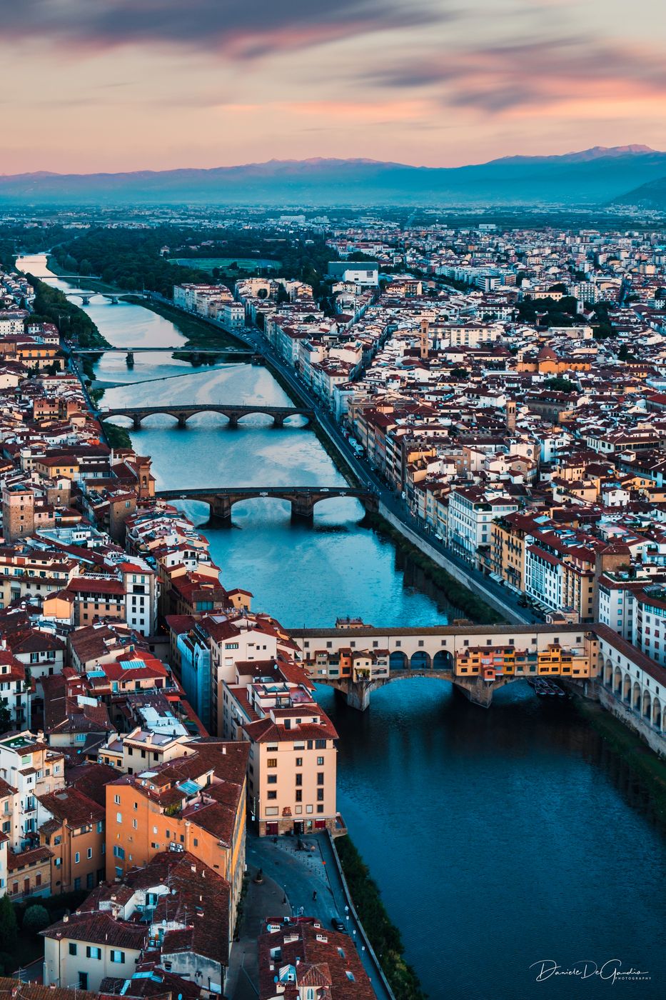 Florence from the balloon, Italy