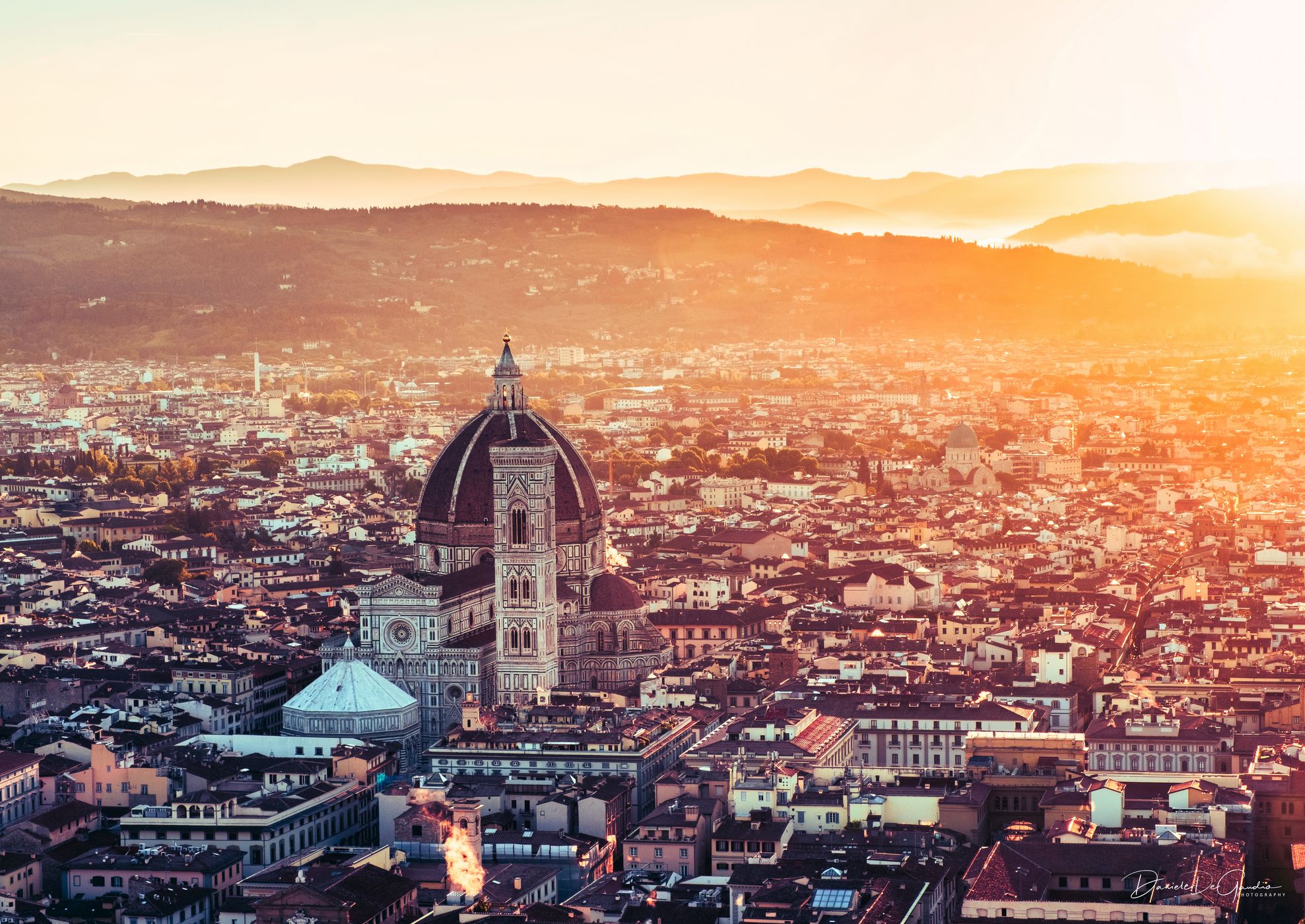 Florence from the balloon, Italy
