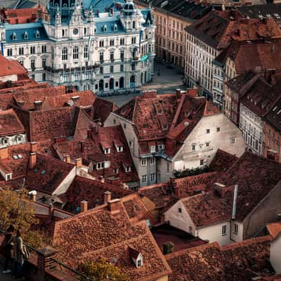 Graz Old Town from the Schloßberg, Austria