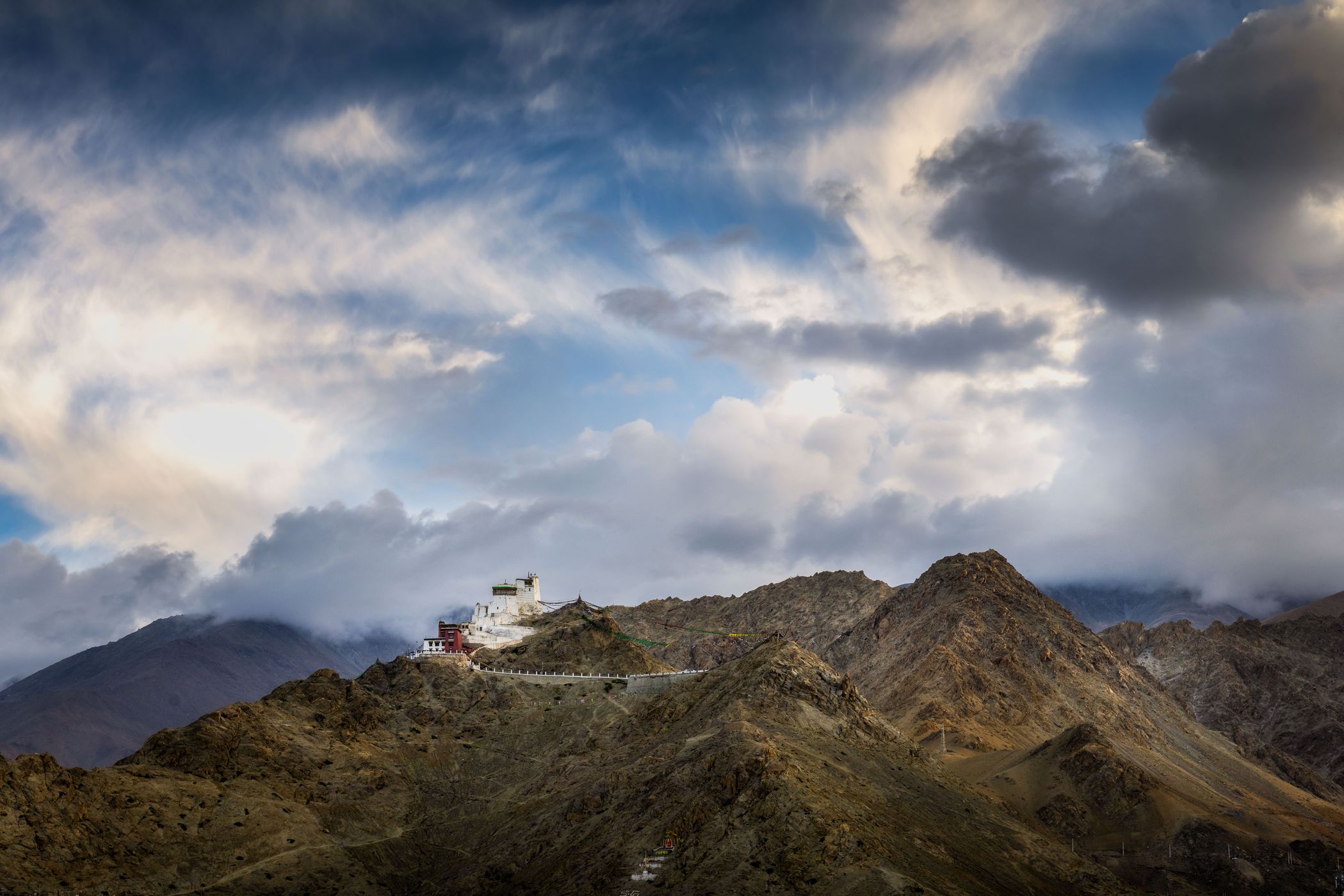 Leh Monastery from spituk gompa, India