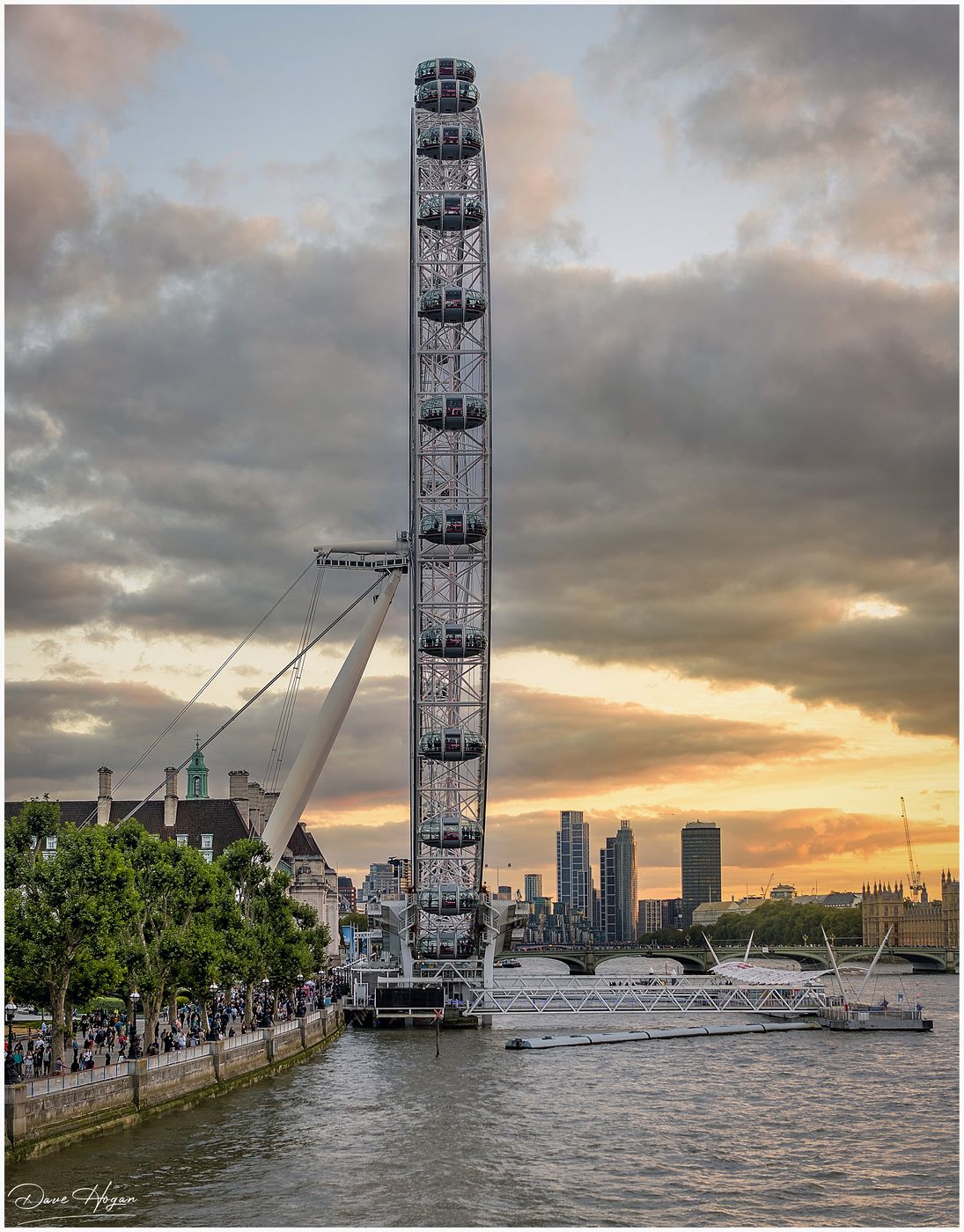 London Eye from Golden Jubilee Bridges, United Kingdom