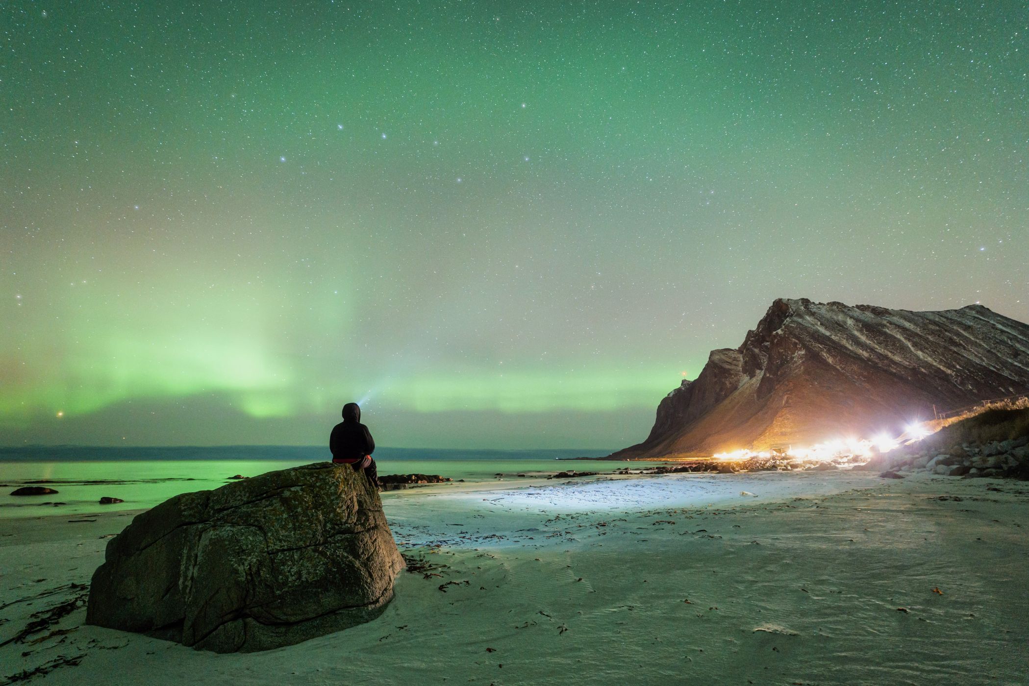 Midnight Sun in Vikten, Lofoten, Norway