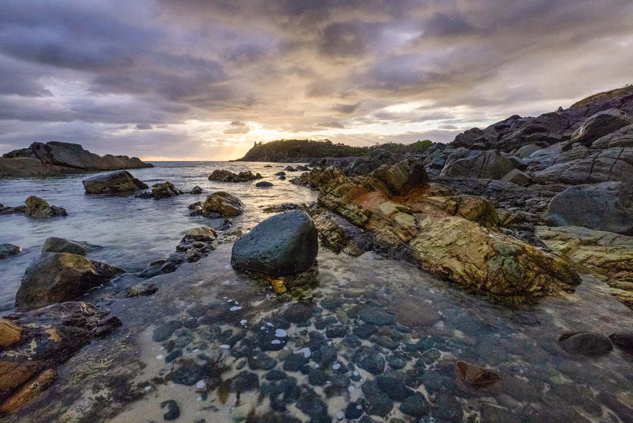 Pebbly Beach sunrise, Forster, New South Wales, Australia