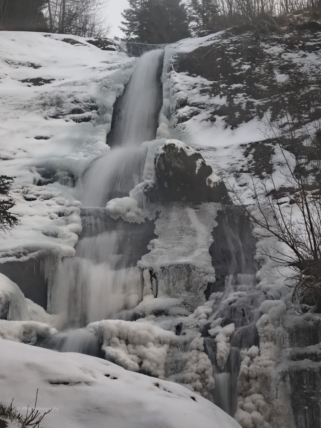 Poms Waterfall in Wintertime, Austria