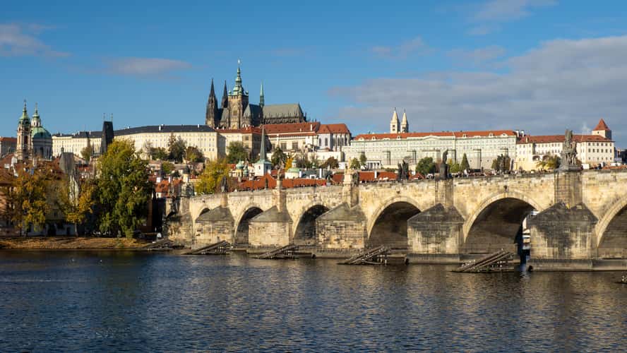 Prague castle from Lávka