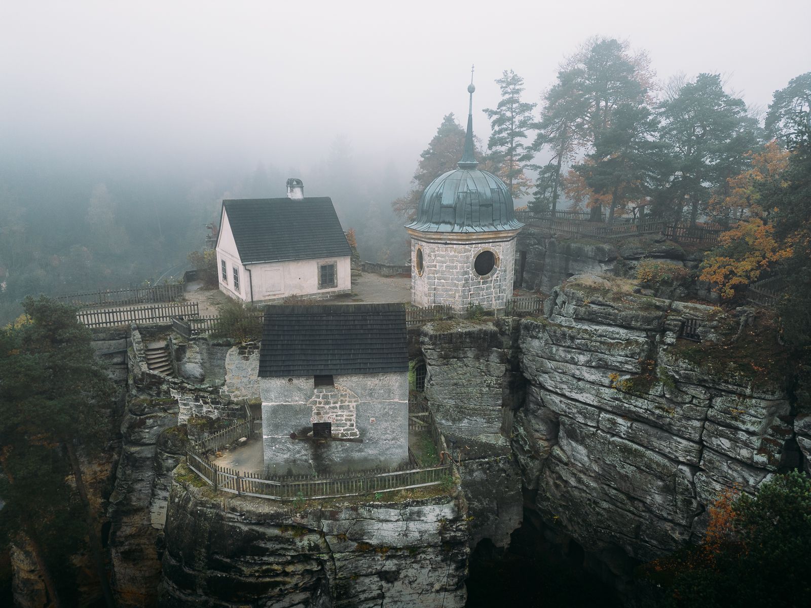 Rock Castle Einsiedlerstein (Drone), Czech Republic