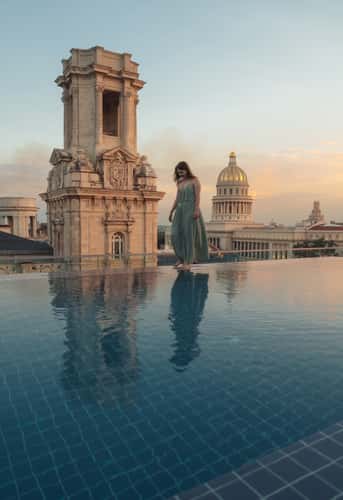 Roof top pool in Gran Hotel Manzana Kempinski