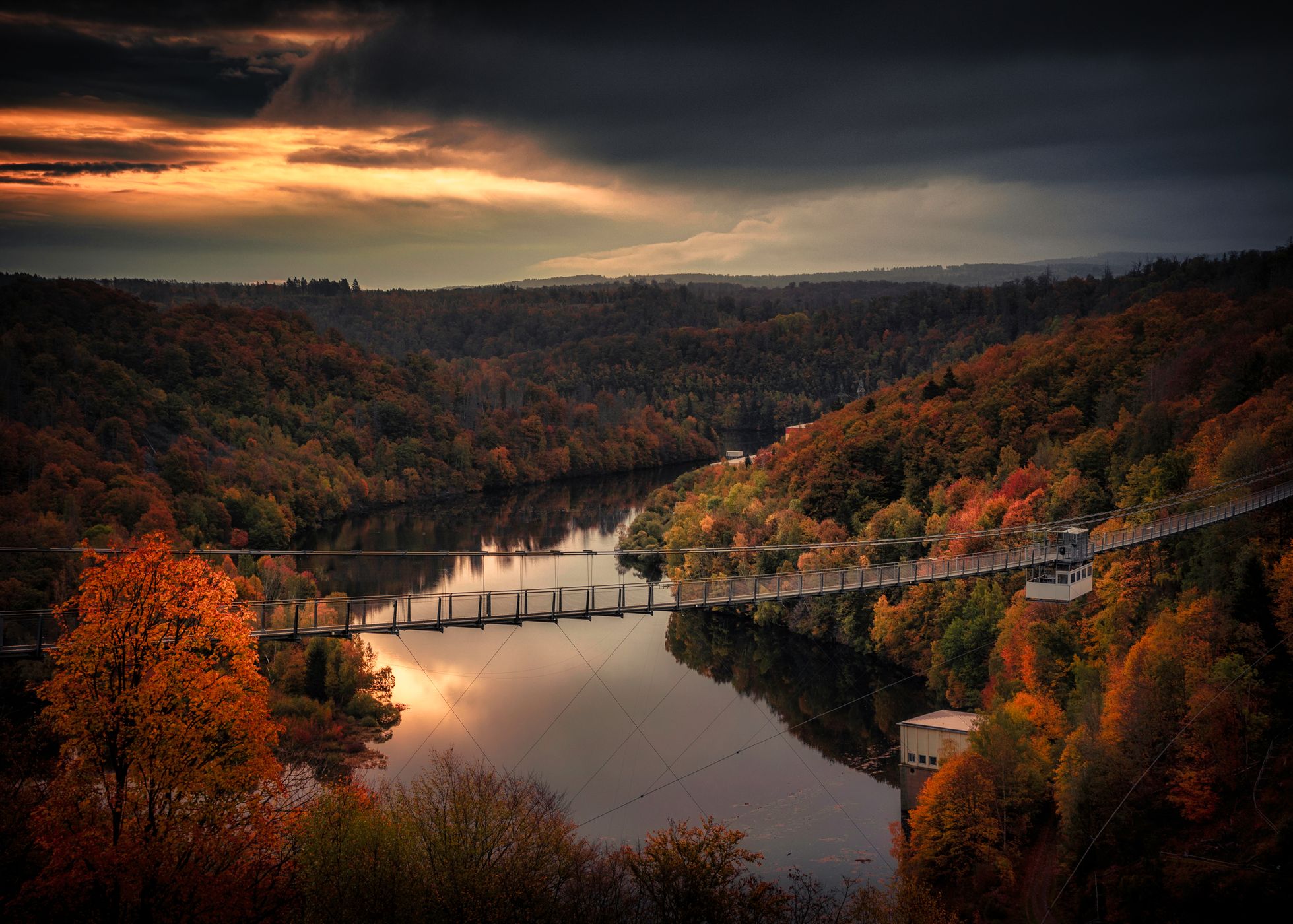 Seilhängebrück bei der Rappbodetalsperre, Germany