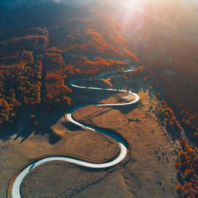 Snake road on Carretera Austral, Chile