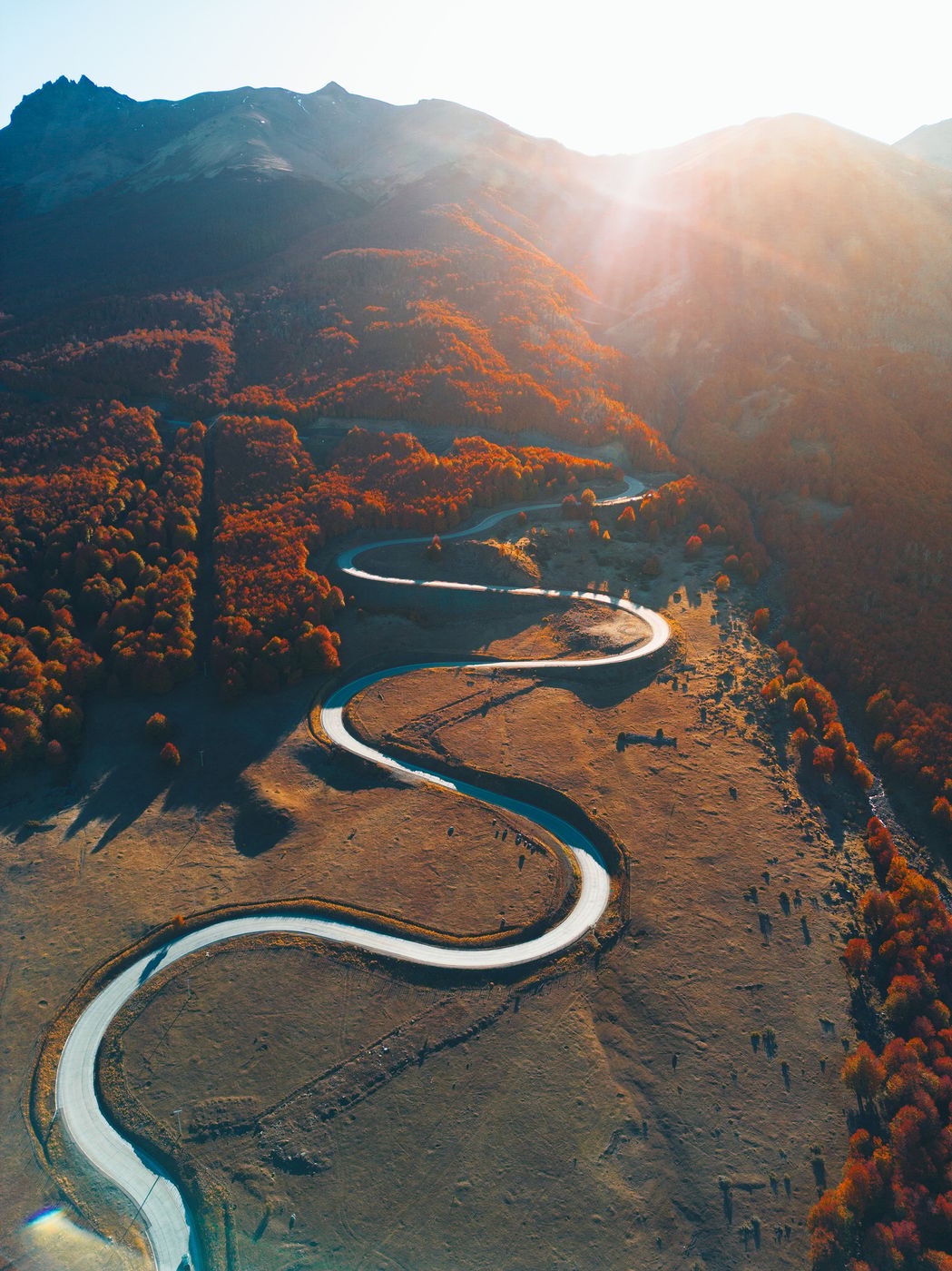Snake road on Carretera Austral, Chile