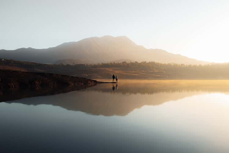 Sunrise at a lake in Andalucia, Spain