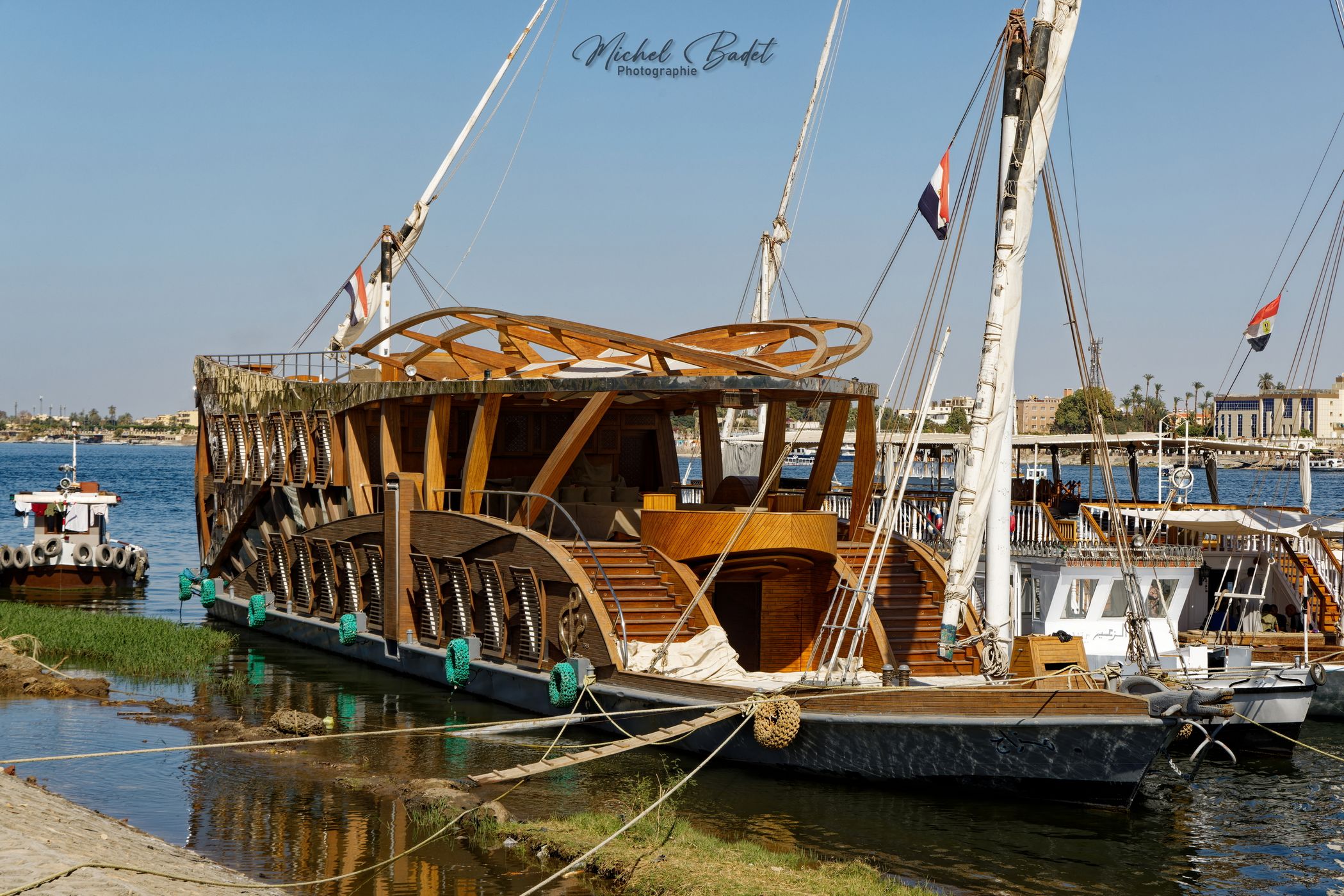 The Nile in Luxor from East embankment, Egypt