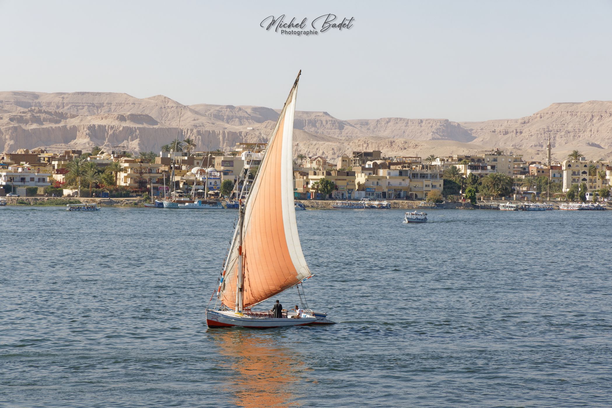 The Nile in Luxor from East embankment, Egypt
