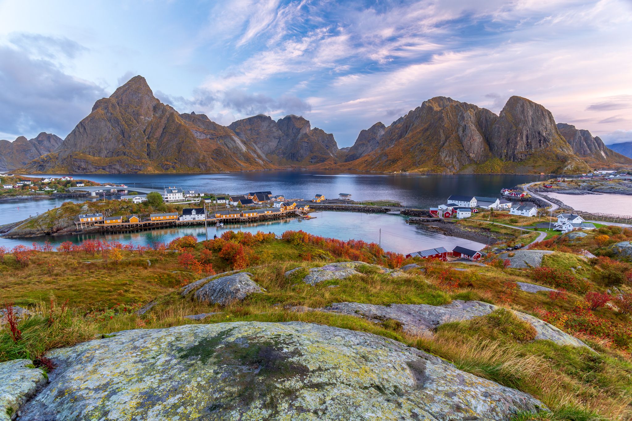 View of Sakrisøy, Norway