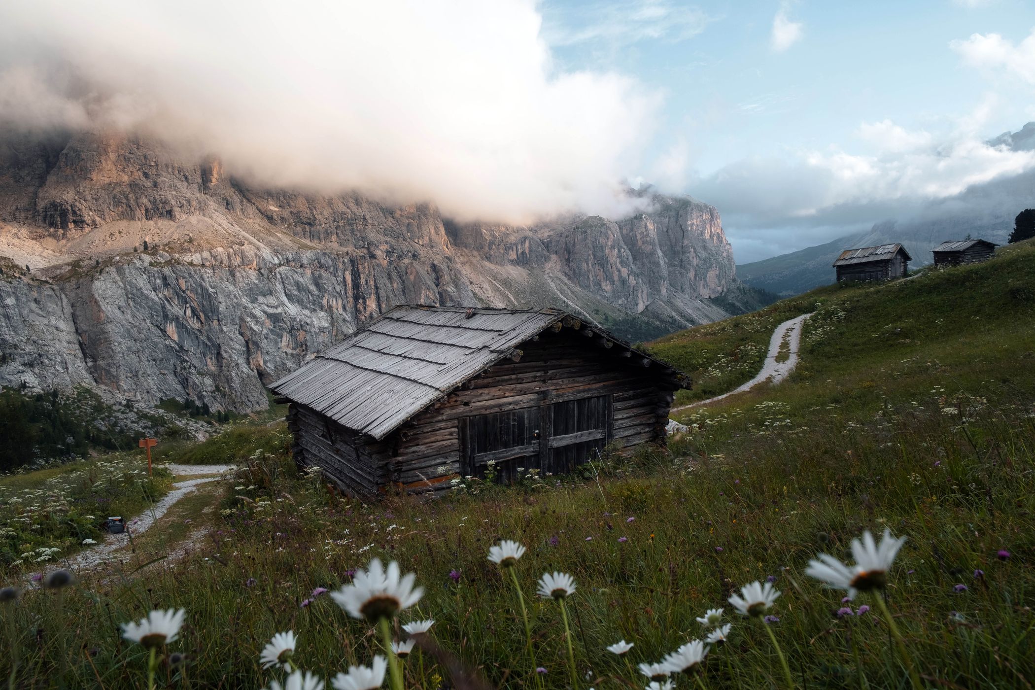 Wooden Hut Grödner Joch, Italy