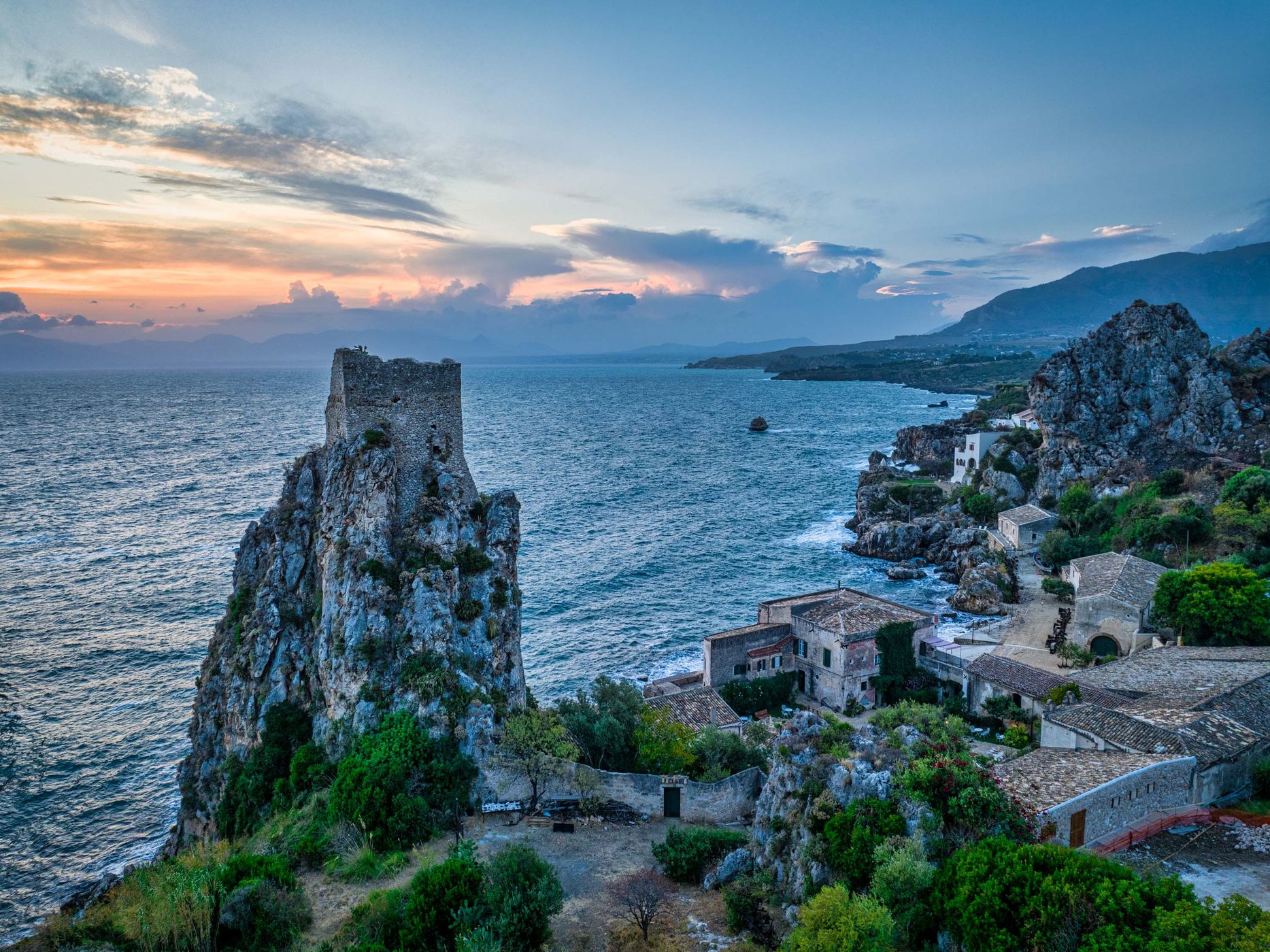 A castle peak Scopello, Sicily, Italy