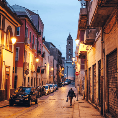 Blue Hour in Cagliari, Italy