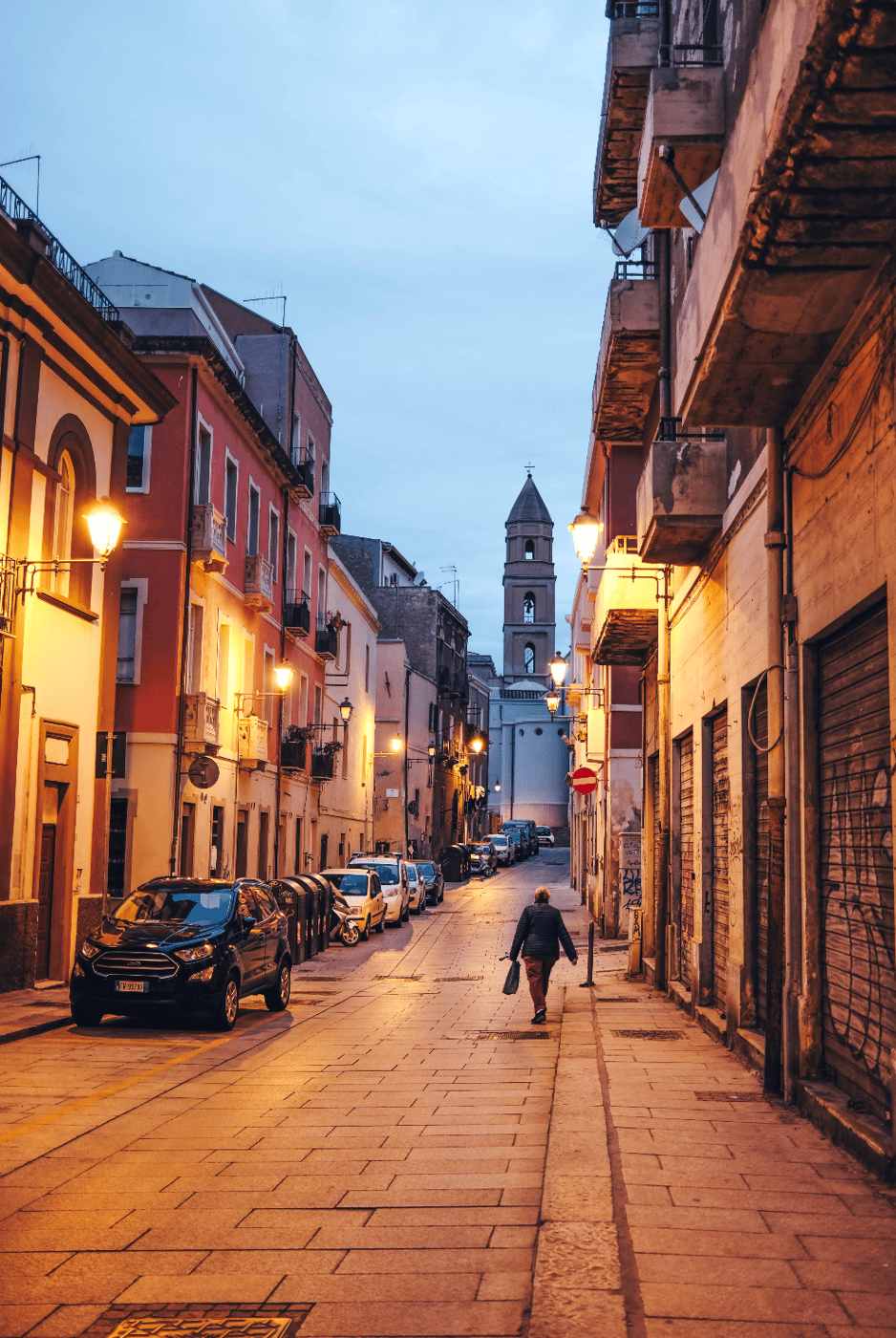 Blue Hour in Cagliari, Italy