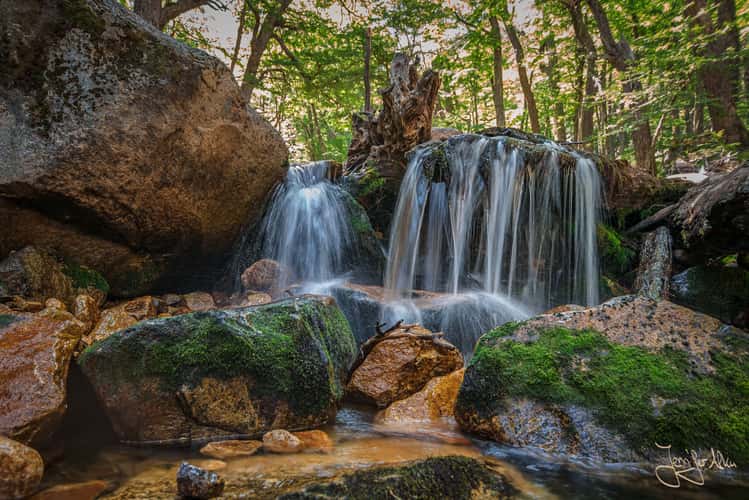 Cascades on the hike to Refugio Frey and Laguna Toncek