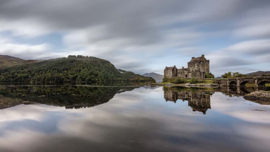 Side view of Eilean Donan Castle, Scotland