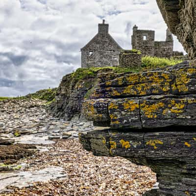 headland Brims Castle, Scotland, UK, United Kingdom