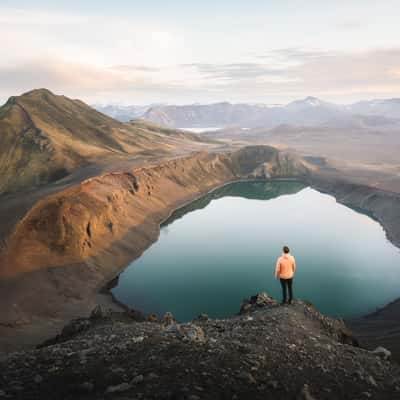 Hnausapollur, Crater Rim View, Iceland