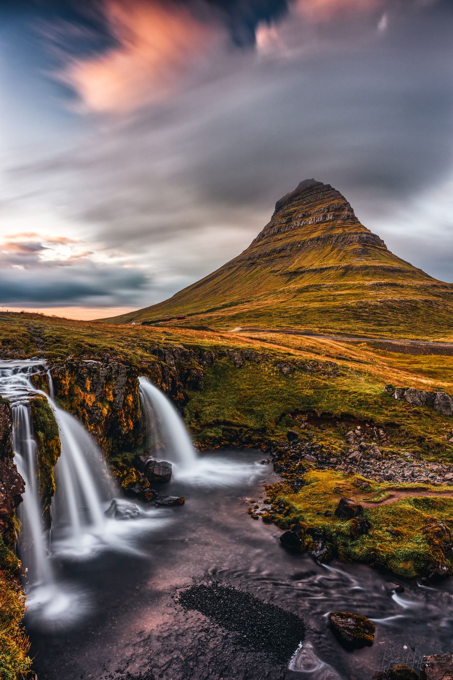 Kirkjufell Waterfall with Kirkjufell, Iceland