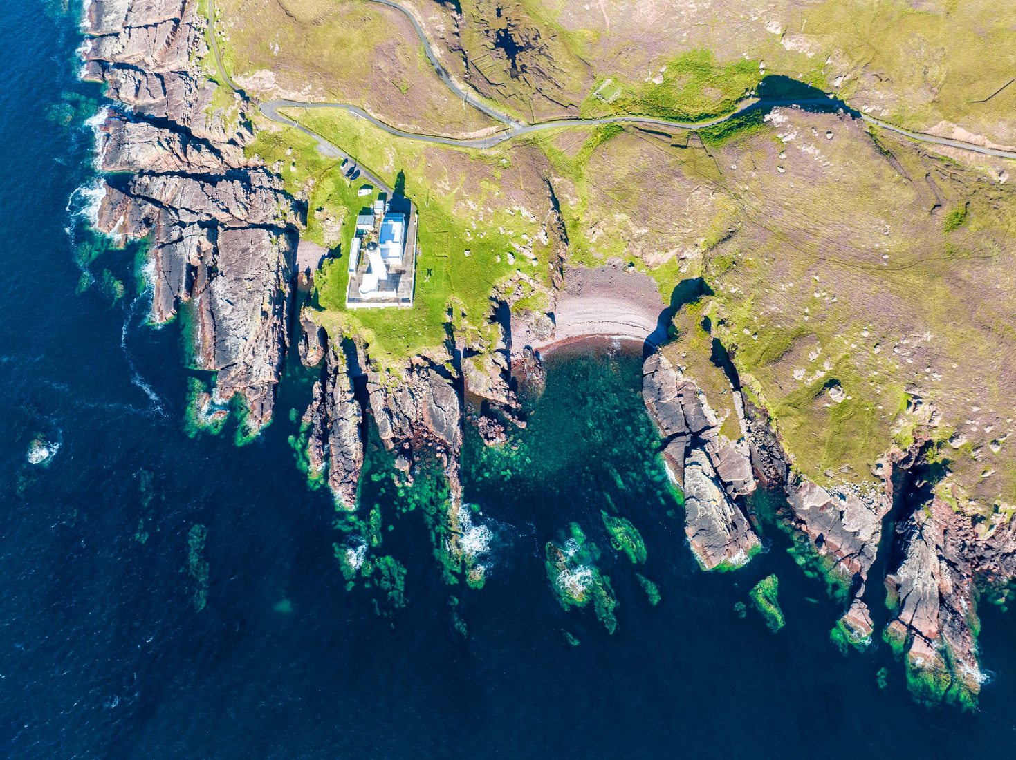 Looking down Rua Reidh Lighthouse, Gairloch, Scotland, United Kingdom