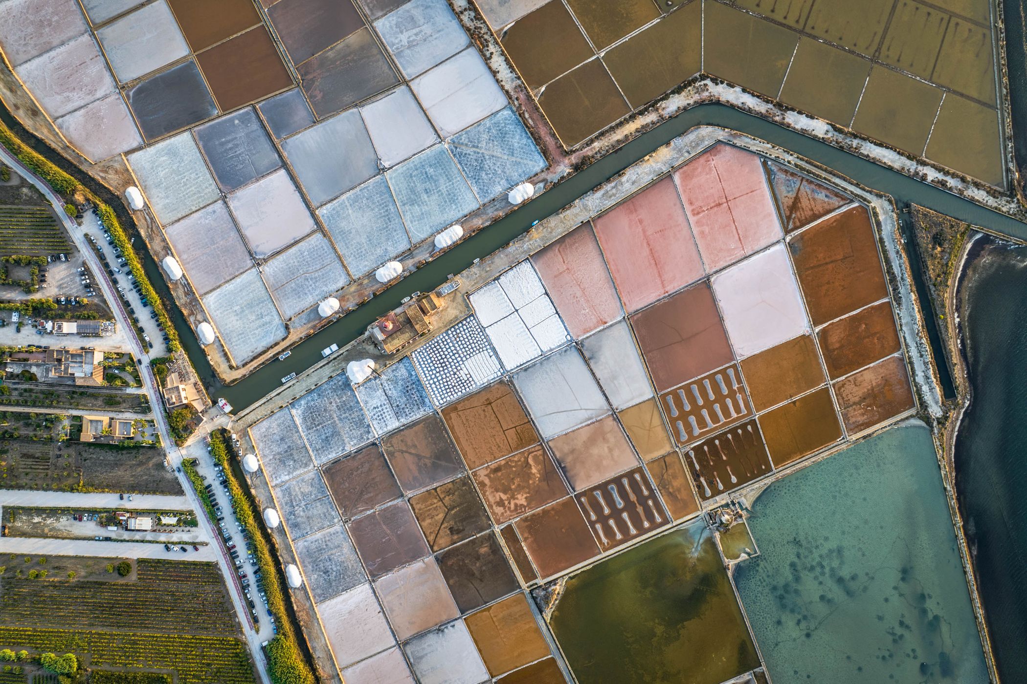 Patterns of Salt pans Marsala, Sicily, Italy