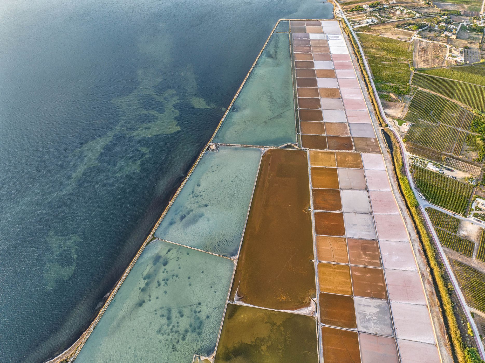 Patterns of Salt pans Marsala, Sicily, Italy