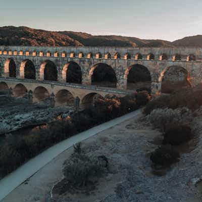 Arial view of Pont du Gard, France