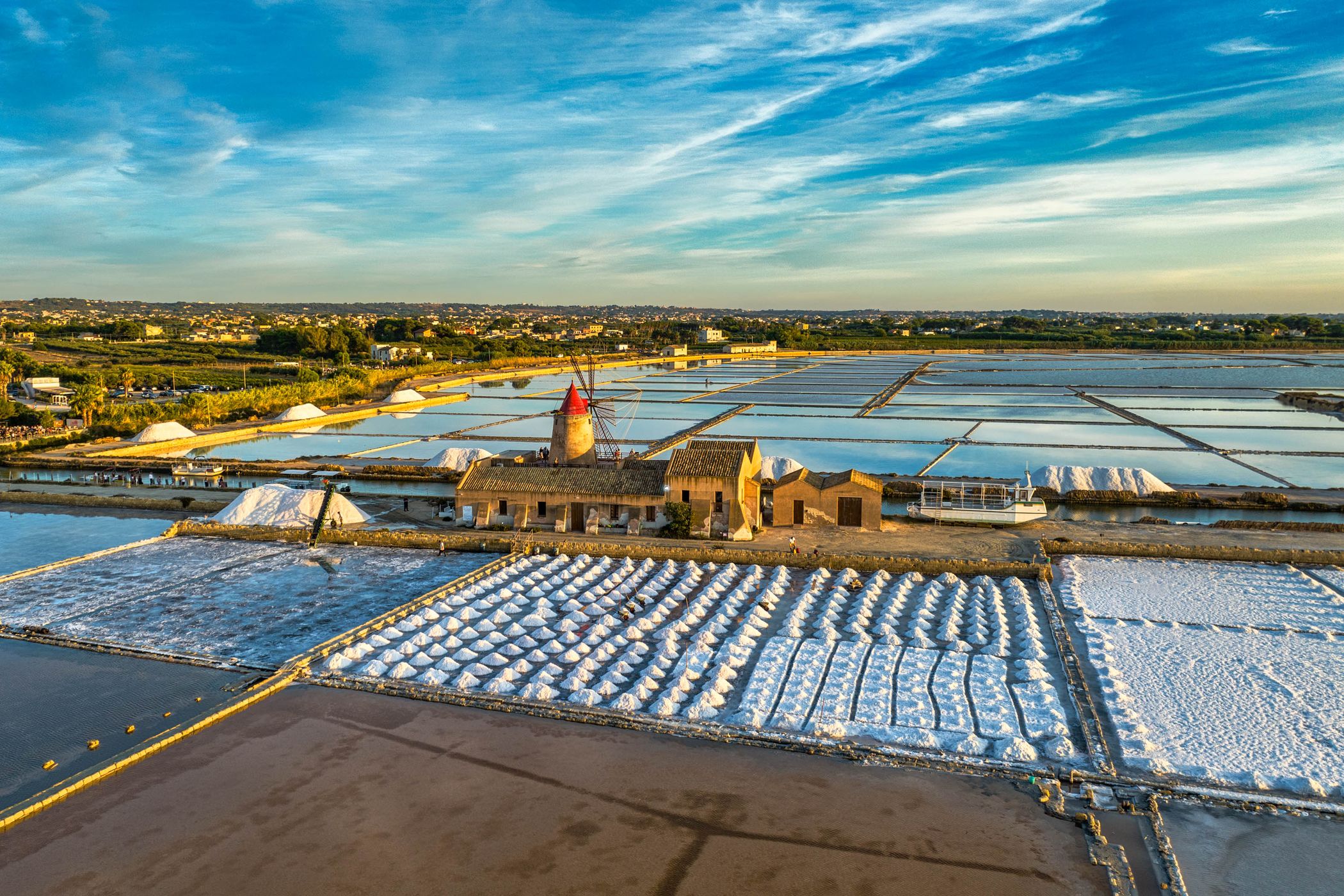 Salt Piles, Salt Pans, Marsala, Sicily, Italy