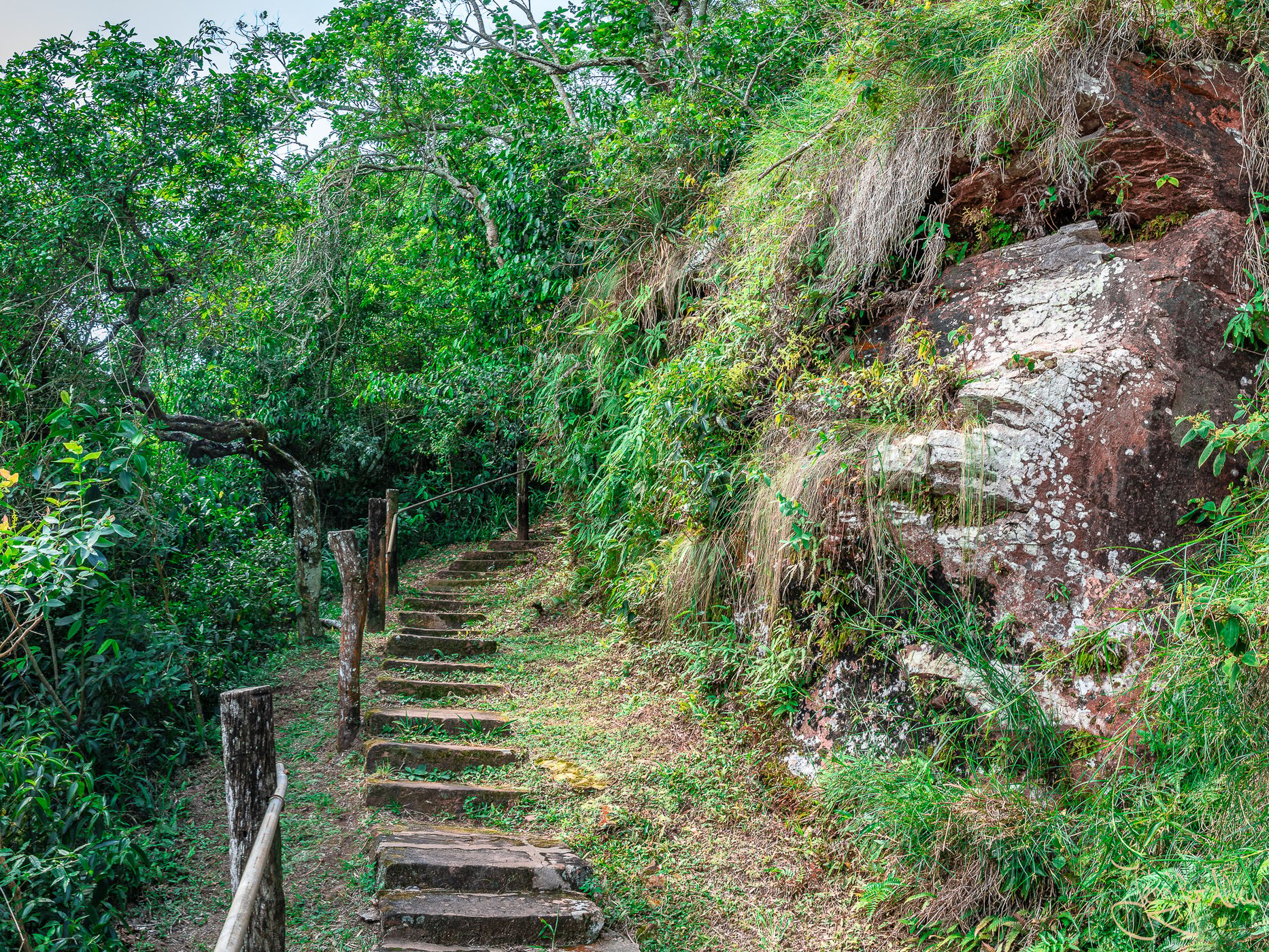 Stone stairs in Parque Provincial Teyú Cuaré, Argentina