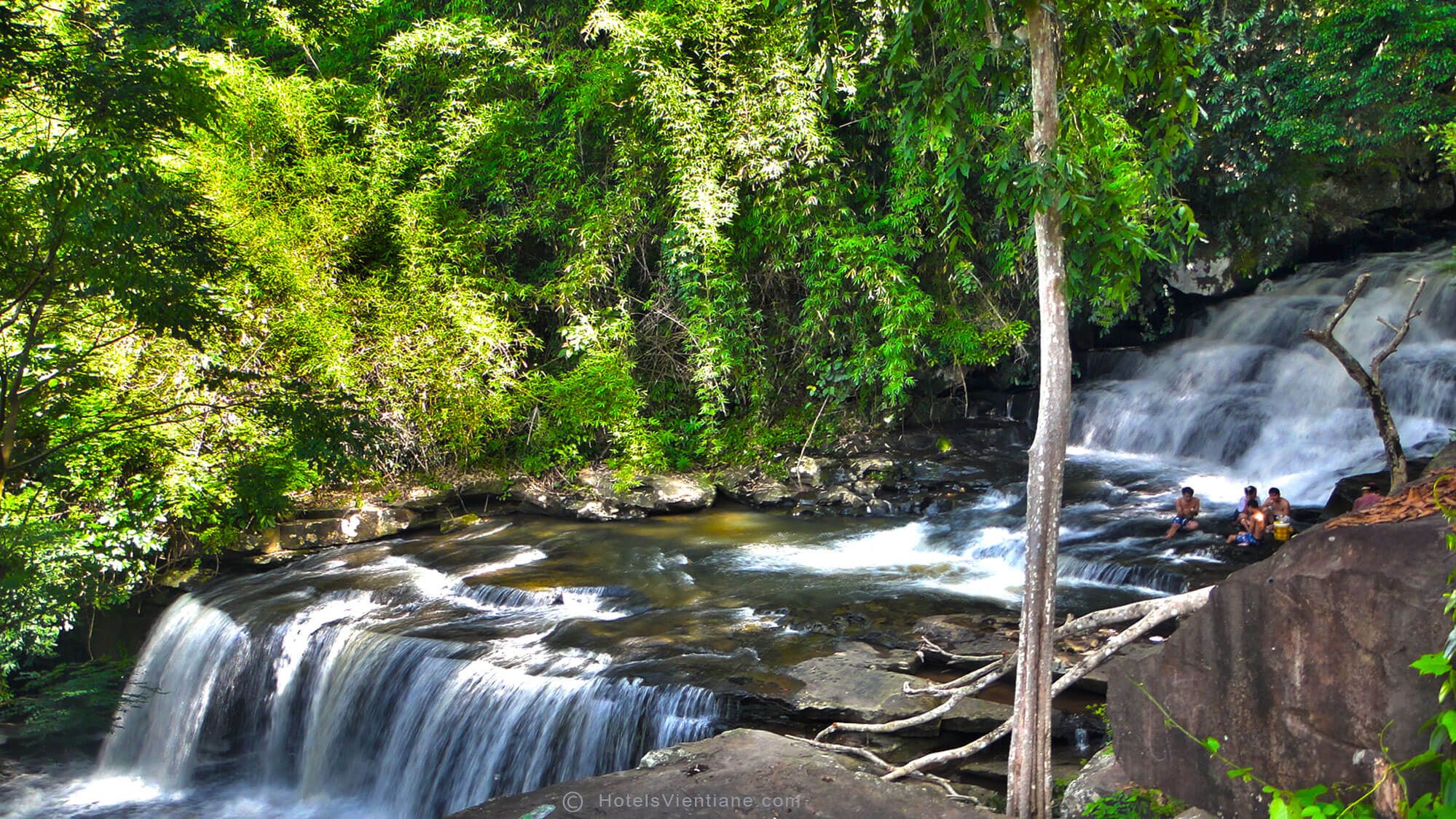 Than Thong Waterfall, cascading into the Mekong River, Thailand