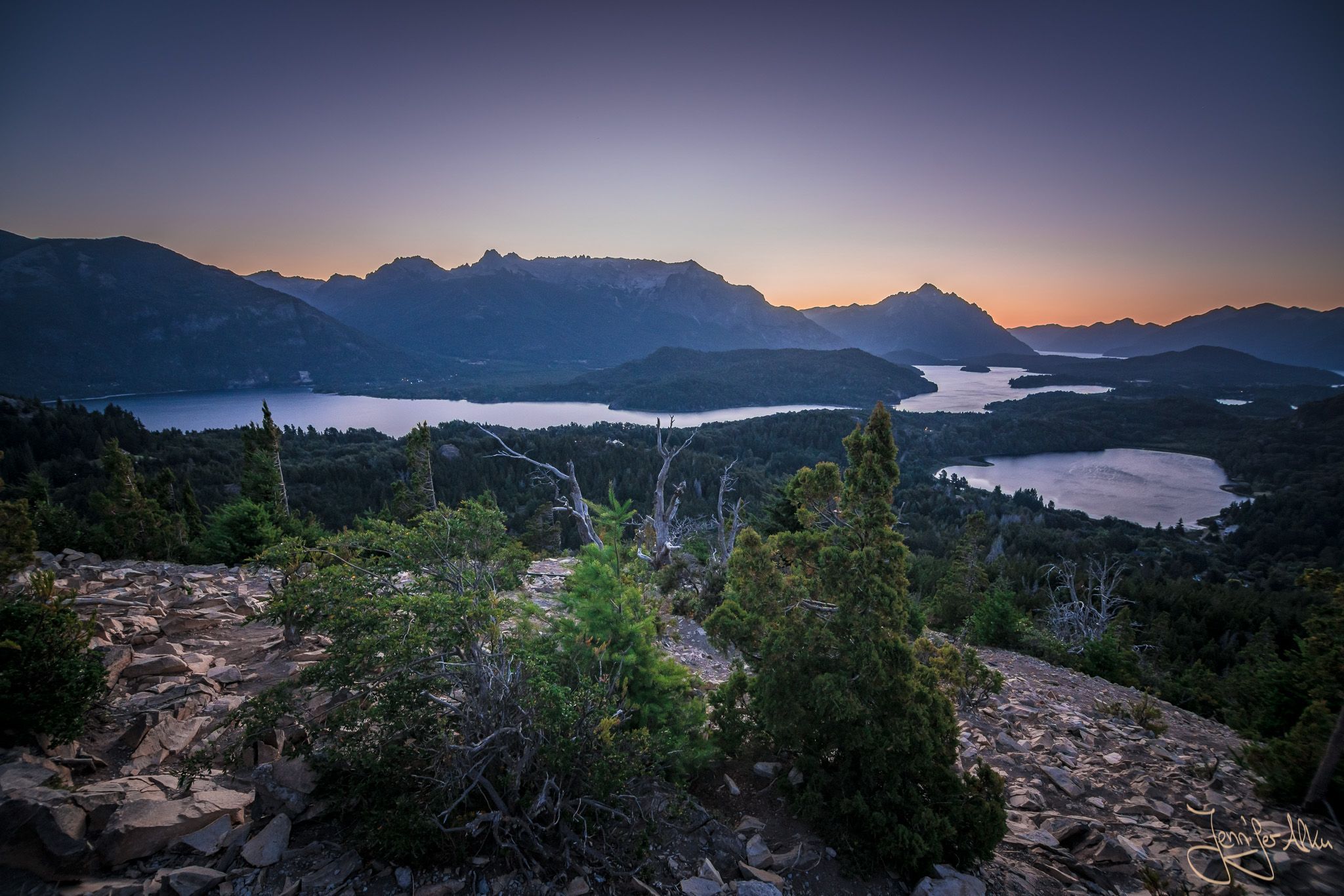 View of of the lakes & mountains at Bariloche, Argentina