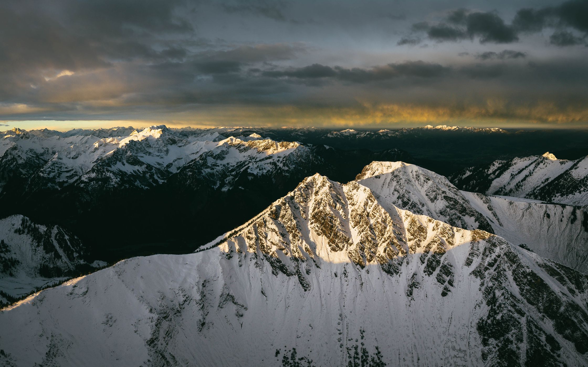 View on Gaishorn from Rohnenspitze, Tannheim Valley, Austria