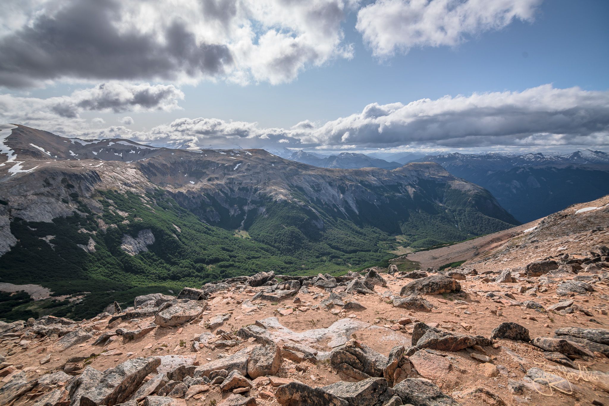 View to Laguna Creton from Cerro Cristal, Argentina
