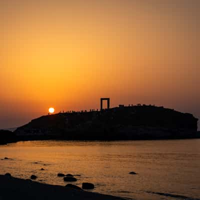 Beach with view to the temple of Apollo, Greece