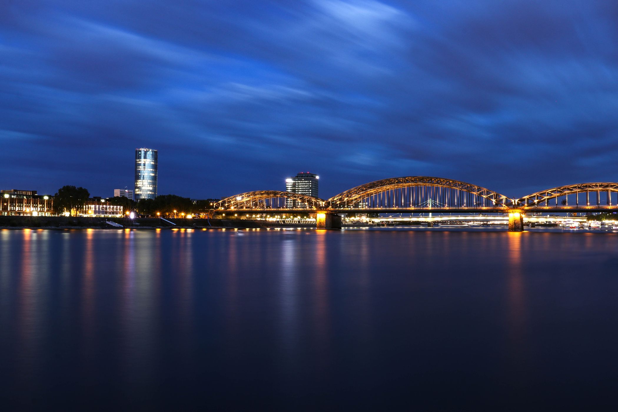 Cologne and the Hohenzollern bridge, Germany
