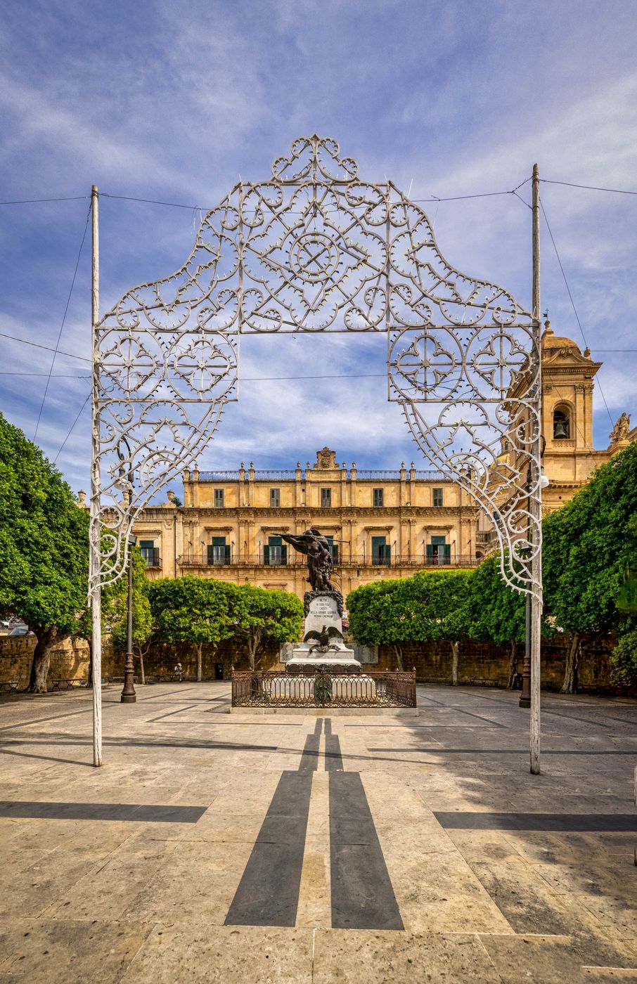 Garden Noto Cathedral, Noto, Sicily, Italy