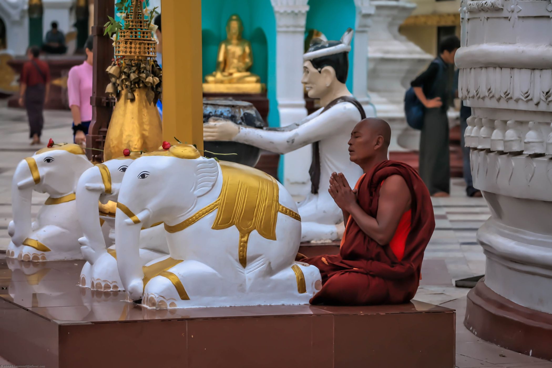 Sunrise at the Shwedagon Pagoda, Myanmar