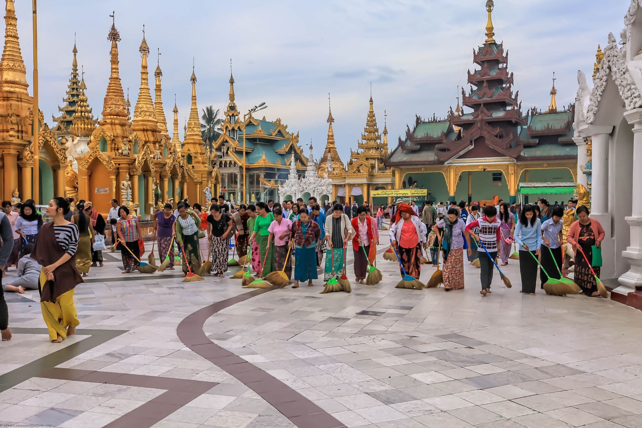 Sunrise at the Shwedagon Pagoda, Myanmar