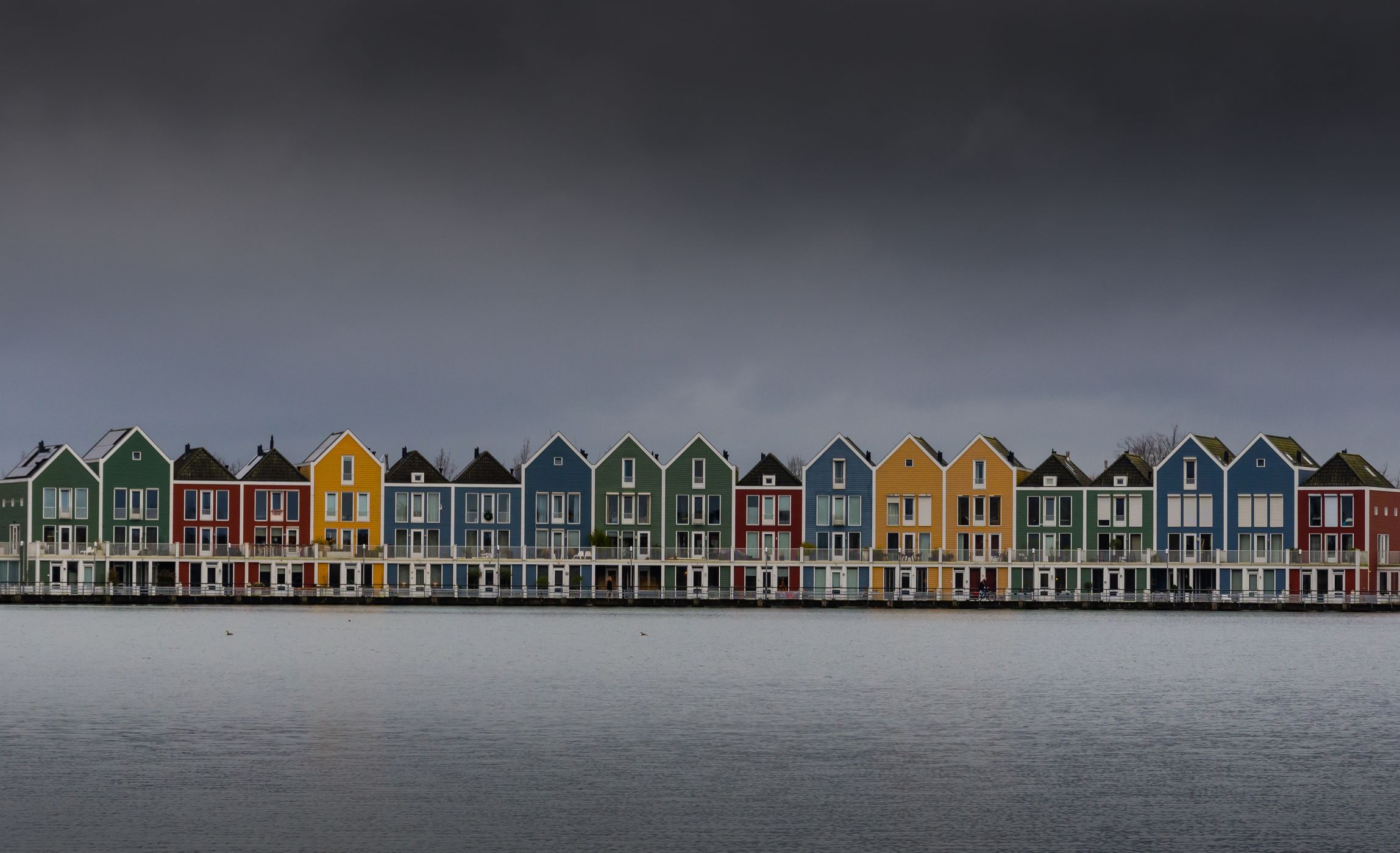 Houten rainbow houses, Netherlands