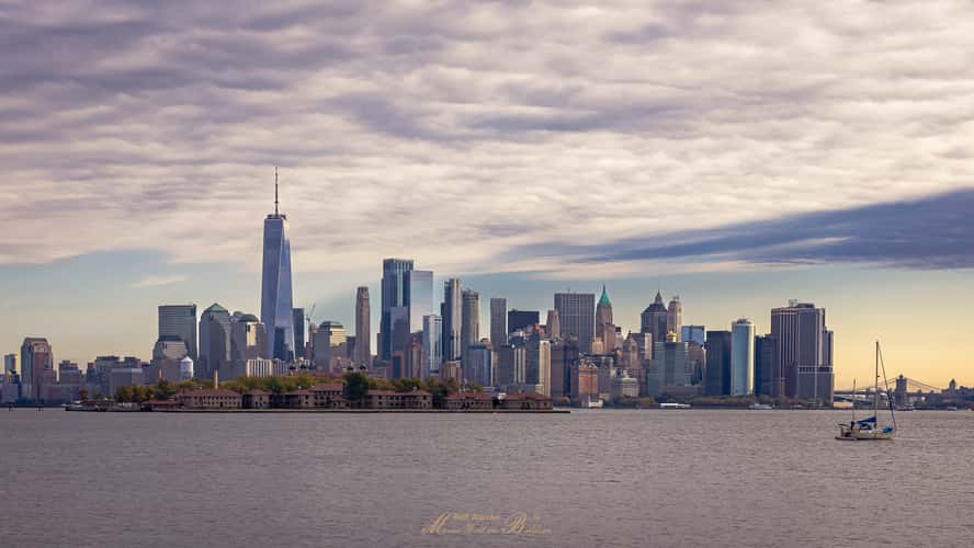 Lower Manhattan Skyline from the Staten Island ferry, New York City