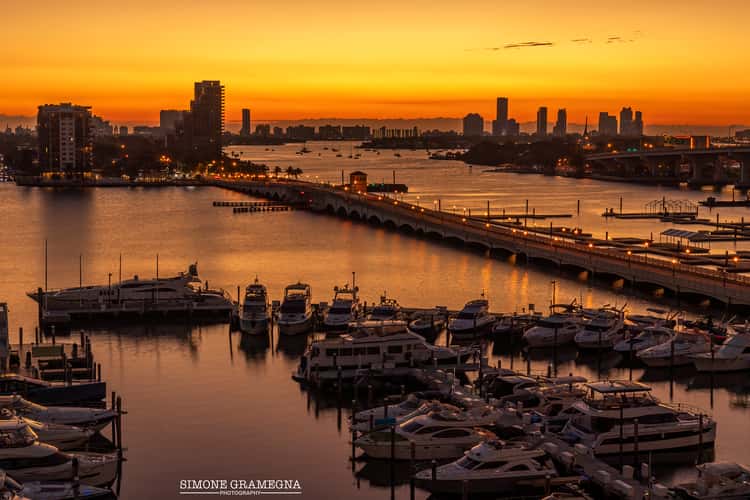 Miami Cityscape from Hobie Island Beach Park