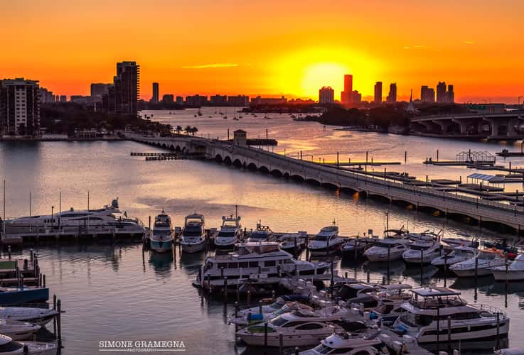 Miami Cityscape from Hobie Island Beach Park