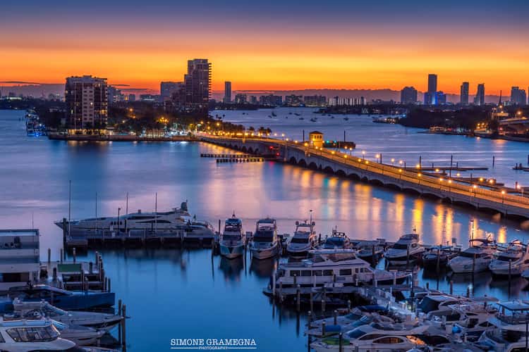 Miami Cityscape from Hobie Island Beach Park