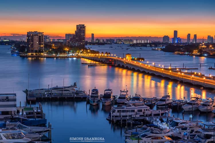 Miami Cityscape from Hobie Island Beach Park